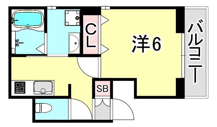 リブレメゾン香櫨園エスト(1K/1階)の間取り写真
