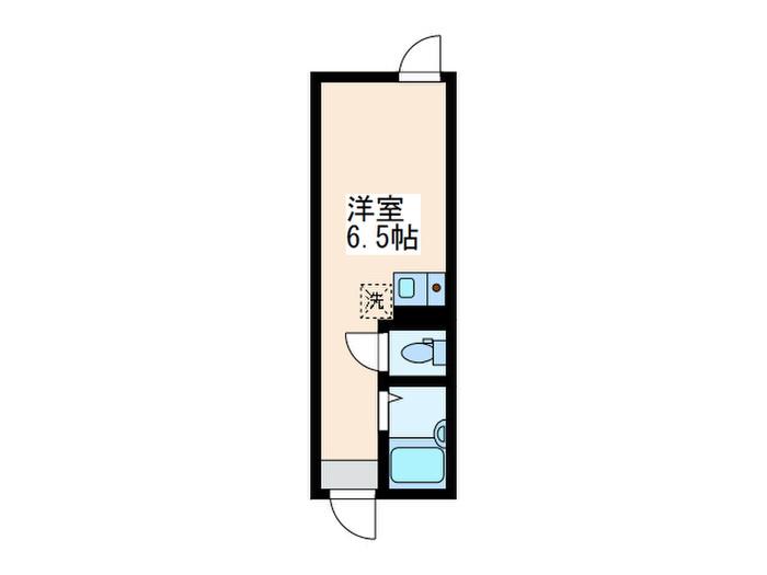 フィールズコート(ワンルーム/1階)の間取り写真