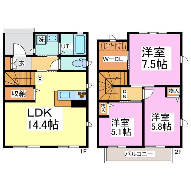 POLAIRE(3LDK/1階)の間取り写真