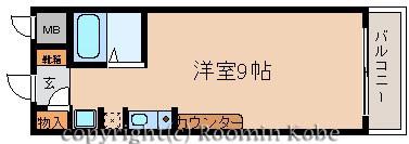 クロスロードハイツヤマサキ(ワンルーム/8階)の間取り写真