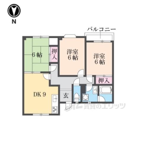 ビクトワール五条(3LDK/2階)の間取り写真