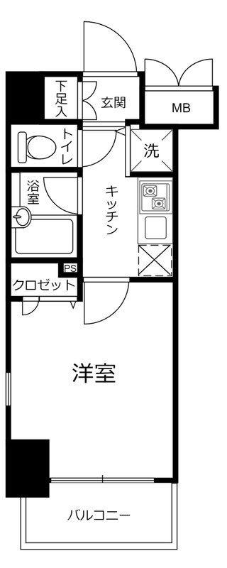 スパシエアランシア亀戸(1K/4階)の間取り写真