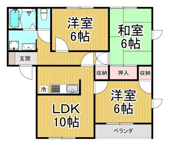 サンロジュマン(3LDK/1階)の間取り写真