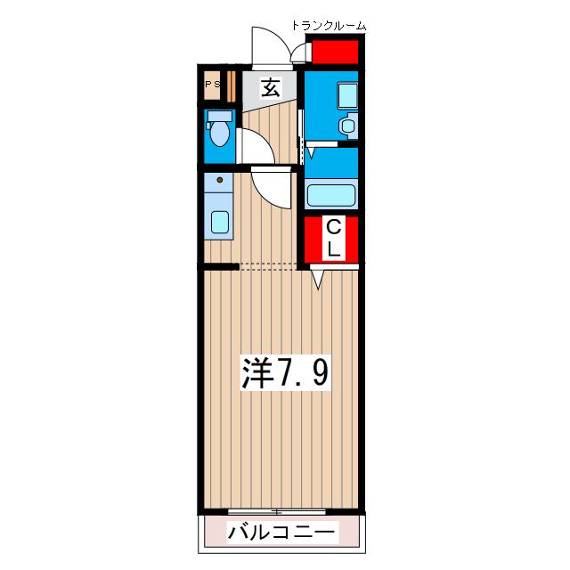 CASA SAKURA(1K/2階)の間取り写真