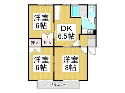 アーバンハイツ(3DK/1階)の間取り写真