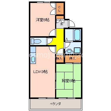 メゾンモチの木(2LDK/1階)の間取り写真