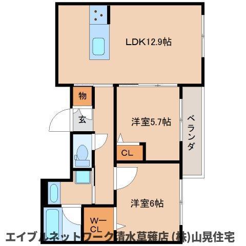 アルベレータ(2LDK/1階)の間取り写真