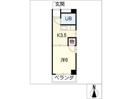 ハイツ栄和(1K/1階)の間取り写真