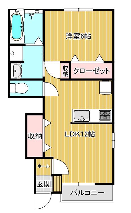 アリアンツ(1LDK/2階)の間取り写真