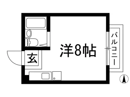 川西ハイツ(ワンルーム/2階)の間取り写真