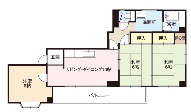 皐月マンション(3LDK/3階)の間取り写真