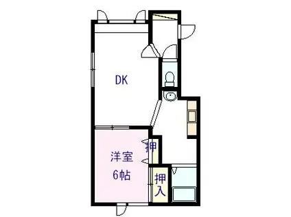 パール永山1・4(1LDK/2階)の間取り写真