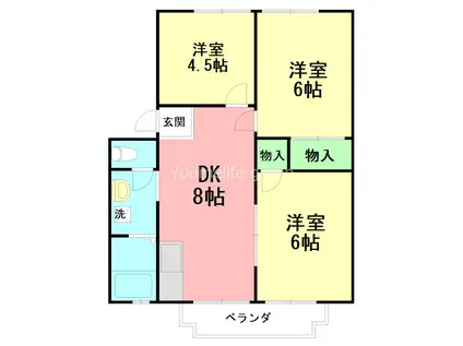 コーポつばき(3DK/1階)の間取り写真