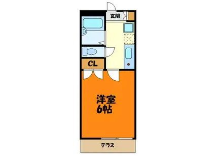 クレスト武蔵小杉(1K/1階)の間取り写真