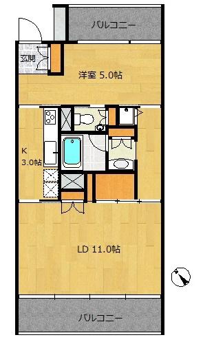 YS COURT(1LDK/2階)の間取り写真