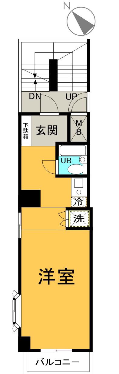 ベルハウス元町(1K/3階)の間取り写真