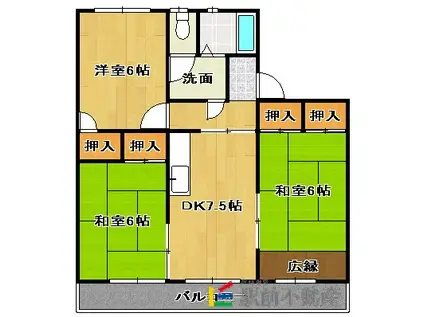 センチュリーハイアート(3DK/4階)の間取り写真