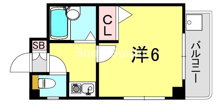ルミエールUOZAKI(1K/2階)の間取り写真