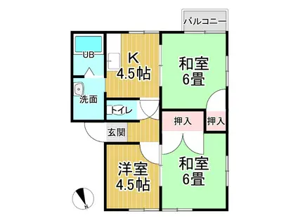 メゾン・ド・さくら(3K/2階)の間取り写真