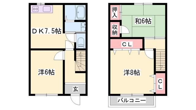 アベニュー安室(3DK/1階)の間取り写真