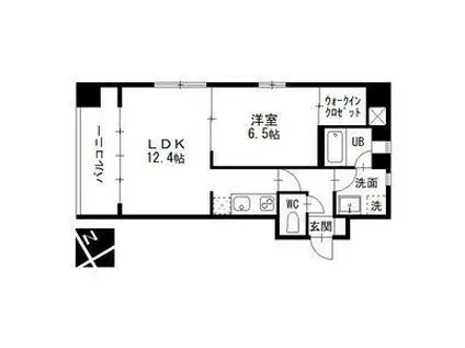 エルミタージュ新栄(1LDK/6階)の間取り写真