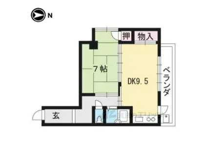 コーポ久世(1DK/2階)の間取り写真