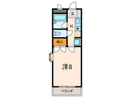 カースル御影(1K/1階)の間取り写真