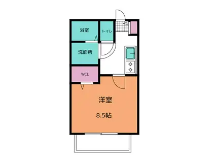 PACE(1K/2階)の間取り写真