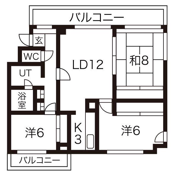 アンクレール宮の森(3LDK/2階)の間取り写真