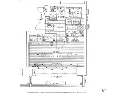 カイセイ新神戸(1K/2階)の間取り写真