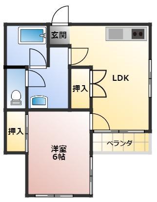 アベニュー迎町(1LDK/5階)の間取り写真