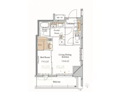 BRANSIESTA上野(1LDK/9階)の間取り写真