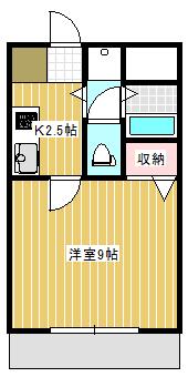 ラパス三笠(1K/3階)の間取り写真