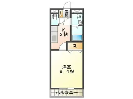 グレートピレニーズ(1K/1階)の間取り写真