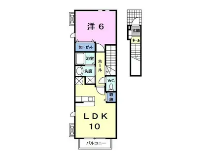 セラー養神(1LDK/2階)の間取り写真