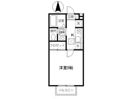 カーサモンテベルデ(1K/1階)の間取り写真