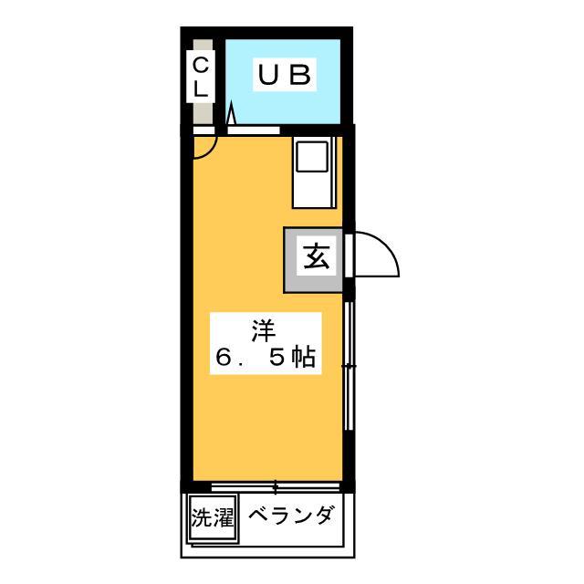 坪川ハイツ(ワンルーム/2階)の間取り写真