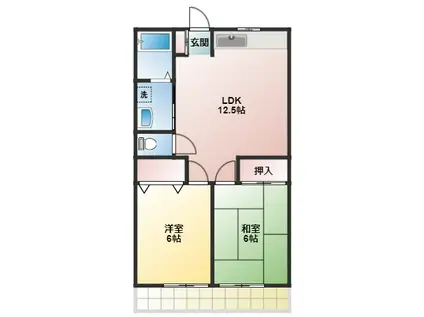 ひだまり(2LDK/1階)の間取り写真