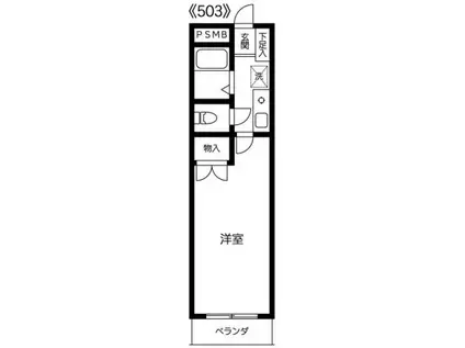お花茶屋ビル(1K/5階)の間取り写真