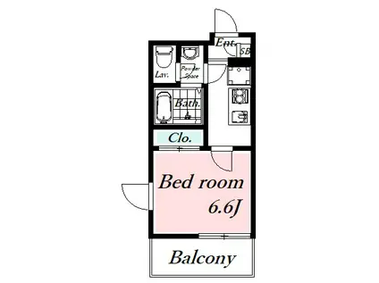 クレイノクレージュ柳原(1K/1階)の間取り写真