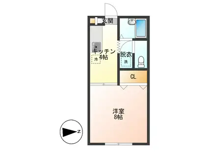 ハイツ松見(1K/1階)の間取り写真