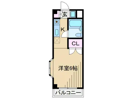 サンライト大倉山(1K/3階)の間取り写真