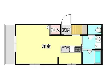 GARDEN・HOUSE奥田(1K/1階)の間取り写真