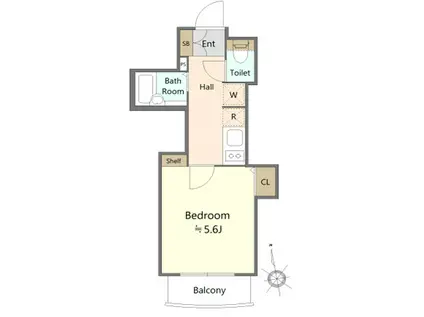 プレール・ドゥーク木場親水公園(1K/3階)の間取り写真