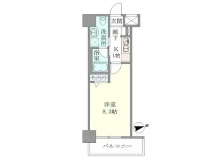 COURS(1K/10階)の間取り写真