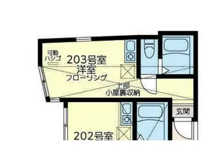 ユナイト港南リディアードパーク(ワンルーム/2階)の間取り写真