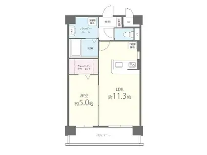 パインローズ福岡東(1LDK/5階)の間取り写真