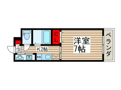 キャトルメゾン(1K/2階)の間取り写真