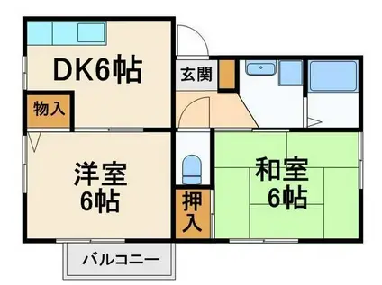 ロイヤルステージⅡ(2DK/1階)の間取り写真