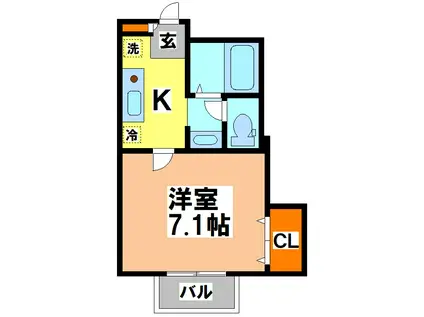 デザインコート久我山(1K/1階)の間取り写真